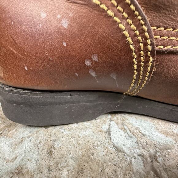 Justin Lace‎ Up Kids Boots 782Y Size 2.5D Brown Leather - Picture 8 of 14